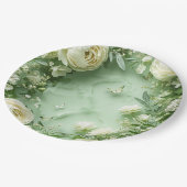 Rococo Butterfly Garden Galentine Floral Elegance ペーパープレート (アングル)