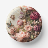 Rococo Butterfly Garden Galentine Floral Elegance ペーパーボウル (正面)