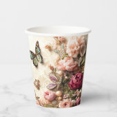 Rococo Butterfly Garden Galentine Floral Elegance 紙コップ (正面)