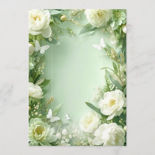 Rococo Butterfly Garden Galentine Tea Party Menu 招待状 (裏面)