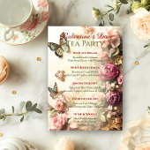 Rococo Butterfly Garden Galentine Tea Party Menu 招待状