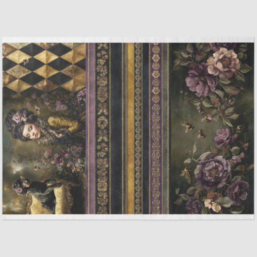 Rococo Buzz, Bee theme, MixnMatch Collage 薄葉紙 (正面)