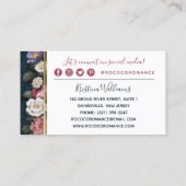 Rococo Damask & エレガントフローラ・ソーシャル・ネットワーキング 名刺 (裏面)