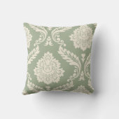 Rococo Damask Art I 2Way Cream and Green クッション (裏面)