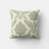 Rococo Damask Art I 2Way Cream and Green クッション (正面)