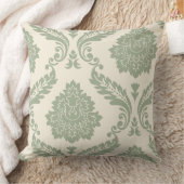 Rococo Damask Art I 2Way Cream and Green クッション (ブランケット)