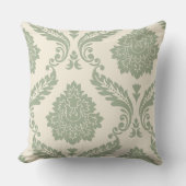 Rococo Damask Art I 2Way Cream and Green クッション (正面)