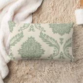 Rococo Damask Art I 2Way Cream and Green ランバークッション (ブランケット)