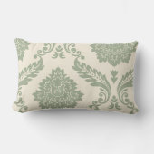 Rococo Damask Art I 2Way Cream and Green ランバークッション (正面)
