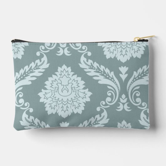 Rococo Damask Art I Duck Egg Blue+Teal アクセサリーポーチ (裏面)