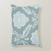 Rococo Damask Art I Duck Egg Blue+Teal アクセントクッション (正面(垂直))