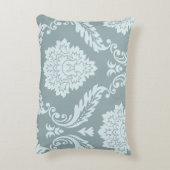 Rococo Damask Art I Duck Egg Blue+Teal アクセントクッション (裏面(縦))