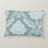 Rococo Damask Art I Duck Egg Blue+Teal アクセントクッション (裏面)