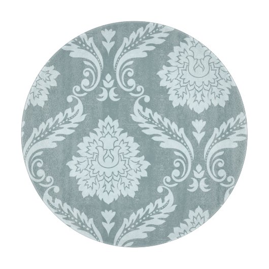 Rococo Damask Art I Duck Egg Blue+Teal カッティングボード (正面)