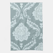 Rococo Damask Art I Duck Egg Blue+Teal キッチンタオル (縦)