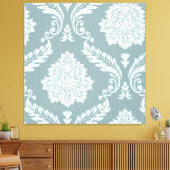 Rococo Damask Art I Duck Egg Blue+Teal キャンバスプリント (インサイチュ (リビング))