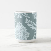 Rococo Damask Art I Duck Egg Blue+Teal コーヒーマグカップ (中央)