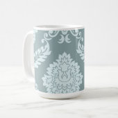 Rococo Damask Art I Duck Egg Blue+Teal コーヒーマグカップ (正面左)