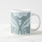 Rococo Damask Art I Duck Egg Blue+Teal ジャンボコーヒーマグカップ (右)