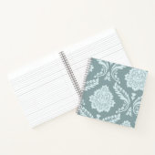 Rococo Damask Art I Duck Egg Blue+Teal ノートブック (内部)