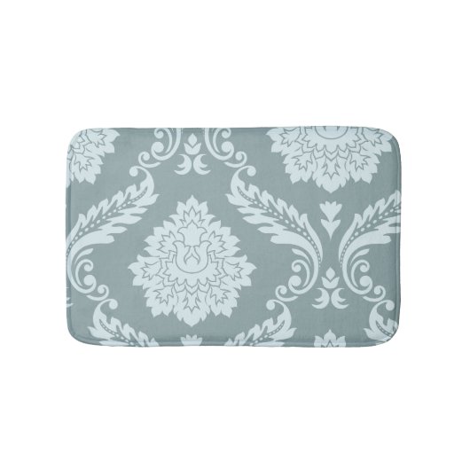 Rococo Damask Art I Duck Egg Blue+Teal バスマット (正面)
