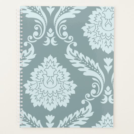 Rococo Damask Art I Duck Egg Blue+Teal プランナー手帳 (正面)