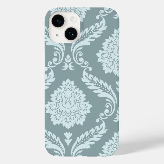 Rococo Damask Art I Duck Egg Blue+Teal Case-Mate iPhoneケース (裏面)