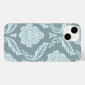 Rococo Damask Art I Duck Egg Blue+Teal Case-Mate iPhoneケース (裏面 (横))