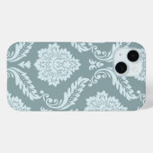 Rococo Damask Art I Duck Egg Blue+Teal Case-Mate iPhoneケース (裏面 (横))