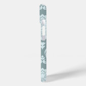 Rococo Damask Art I Duck Egg Blue+Teal Case-Mate iPhoneケース (裏面 / 左)