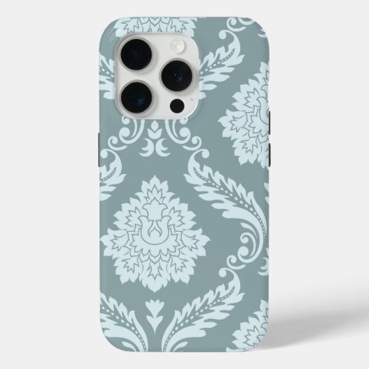 Rococo Damask Art I Duck Egg Blue+Teal Case-Mate iPhoneケース (裏面)