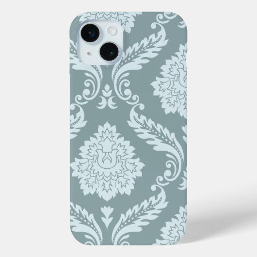 Rococo Damask Art I Duck Egg Blue+Teal Case-Mate iPhoneケース (裏面)
