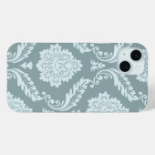 Rococo Damask Art I Duck Egg Blue+Teal Case-Mate iPhoneケース (裏面 (横))