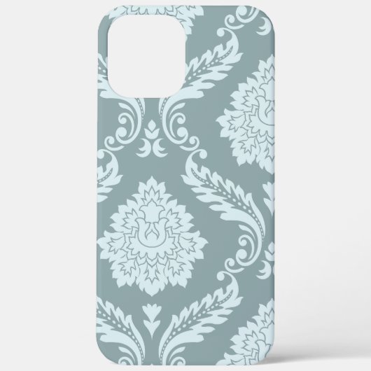 Rococo Damask Art I Duck Egg Blue+Teal Case-Mate iPhoneケース (裏面)