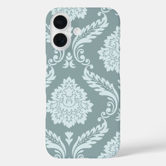 Rococo Damask Art I Duck Egg Blue+Teal Case-Mate iPhoneケース (裏面)
