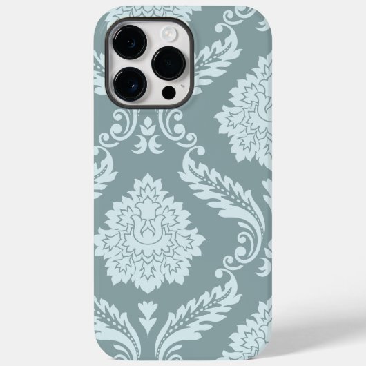 Rococo Damask Art I Duck Egg Blue+Teal Case-Mate iPhoneケース (裏面)
