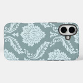 Rococo Damask Art I Duck Egg Blue+Teal Case-Mate iPhoneケース (裏面 (横))