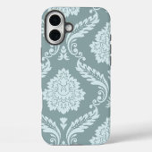 Rococo Damask Art I Duck Egg Blue+Teal Case-Mate iPhoneケース (裏面)