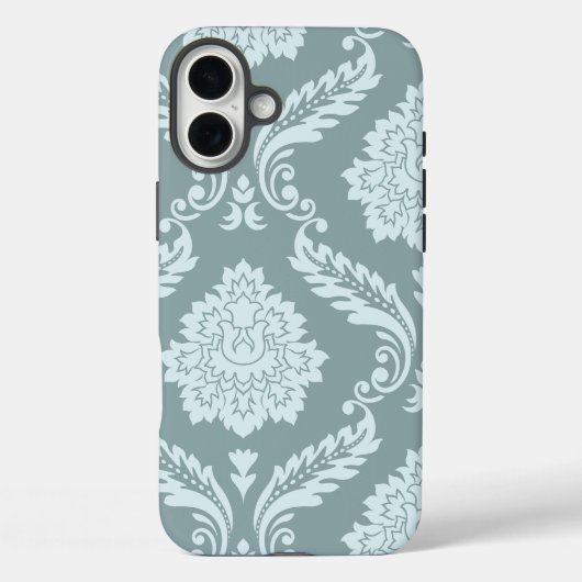 Rococo Damask Art I Duck Egg Blue+Teal Case-Mate iPhoneケース (裏面)