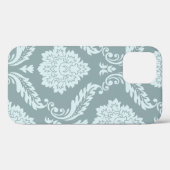 Rococo Damask Art I Duck Egg Blue+Teal Case-Mate iPhoneケース (裏面 (横))