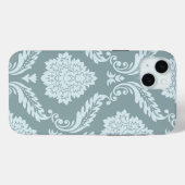 Rococo Damask Art I Duck Egg Blue+Teal Case-Mate iPhoneケース (裏面 (横))