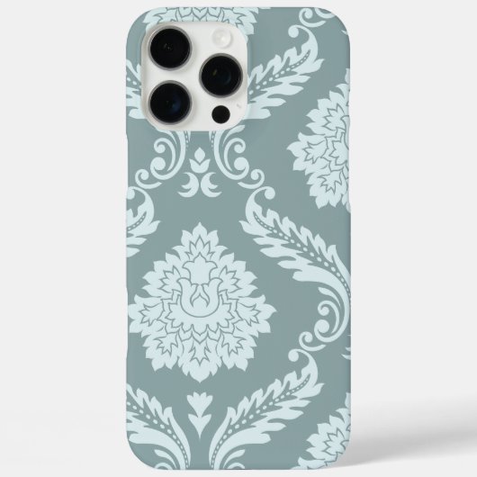 Rococo Damask Art I Duck Egg Blue+Teal Case-Mate iPhoneケース (裏面)