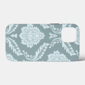 Rococo Damask Art I Duck Egg Blue+Teal Case-Mate iPhoneケース (裏面 (横))