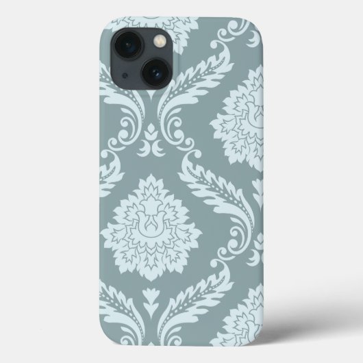 Rococo Damask Art I Duck Egg Blue+Teal Case-Mate iPhoneケース (裏面)