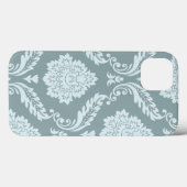 Rococo Damask Art I Duck Egg Blue+Teal Case-Mate iPhoneケース (裏面 (横))
