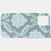 Rococo Damask Art I Duck Egg Blue+Teal Case-Mate iPhoneケース (裏面 (横))