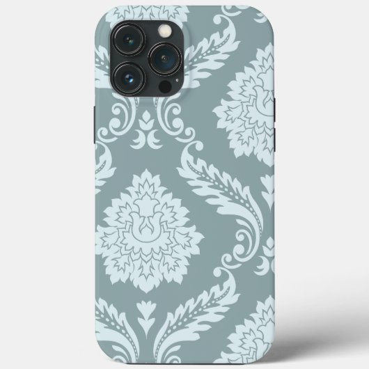 Rococo Damask Art I Duck Egg Blue+Teal Case-Mate iPhoneケース (裏面)