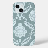 Rococo Damask Art I Duck Egg Blue+Teal Case-Mate iPhoneケース (裏面)
