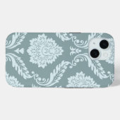 Rococo Damask Art I Duck Egg Blue+Teal Case-Mate iPhoneケース (裏面 (横))