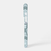 Rococo Damask Art I Duck Egg Blue+Teal iPhoneケース (左側面)
